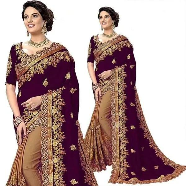 Georgette High Quality Embroidery Stylish Sharee