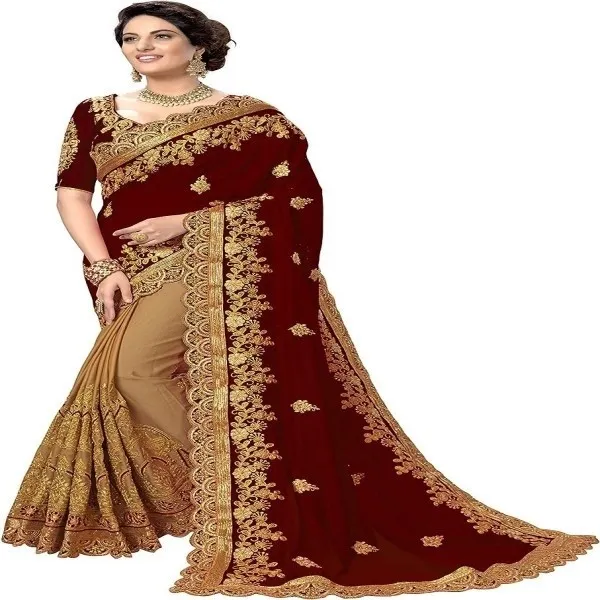 Georgette High Quality Embroidery Stylish Sharee