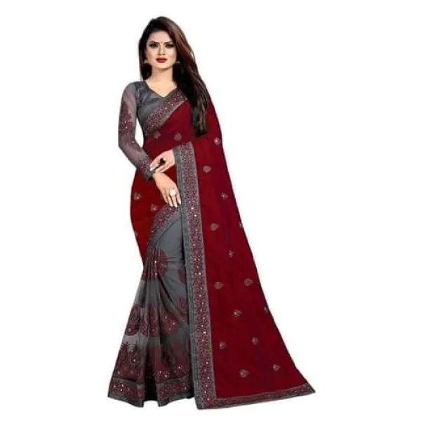 Georgette High Quality Embroidery Stylish Sharee