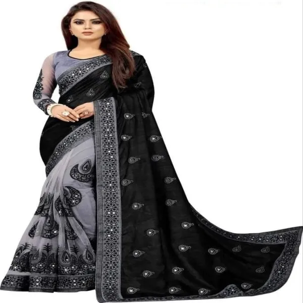 Georgette High Quality Embroidery Stylish Sharee